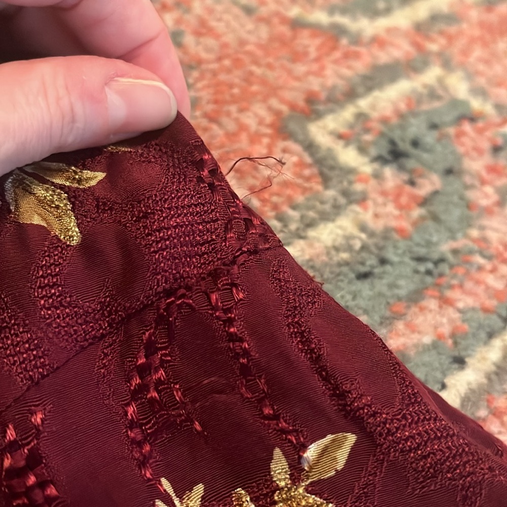 Anthropologie Burgundy Floral Mini Dress - Picture 4 of 5